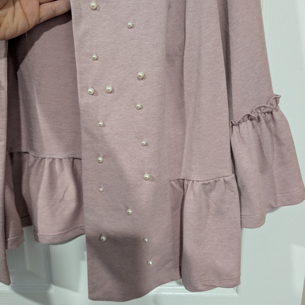 NWT Lane Bryant Mauve Pink Pearl Embellished Open Front Jacket in Size 18/20 - Picture 8 of 14